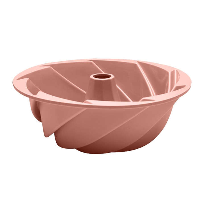 Swirl Model Silicone Cake Mold Household High Temperature Resistance Baking Pan(Pink)