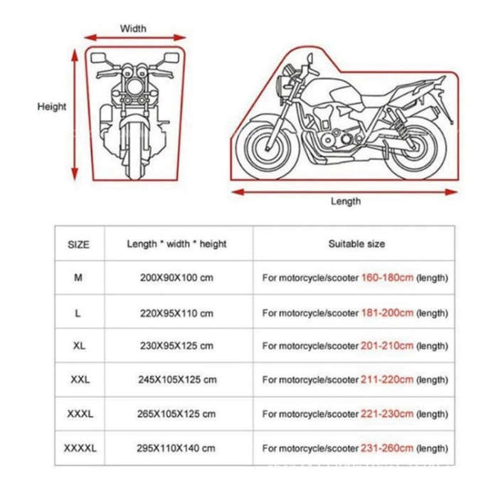 Motorcycle Rain Sun Protection Cover Oxford Cloth Dustproof With Anti-theft Buckle, Size: XL