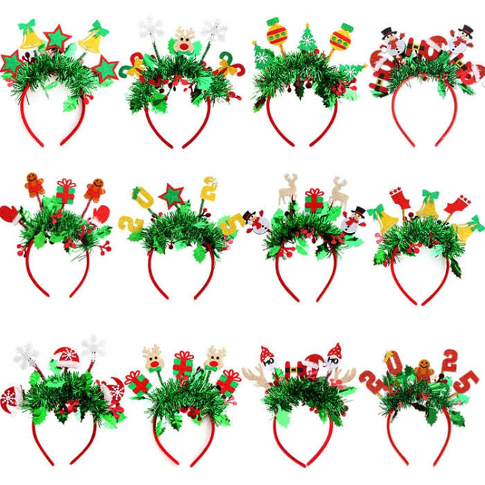 Christmas Party Dress Up New Year Headdress Christmas Decoration Colorful Stripes Headband, Style...
