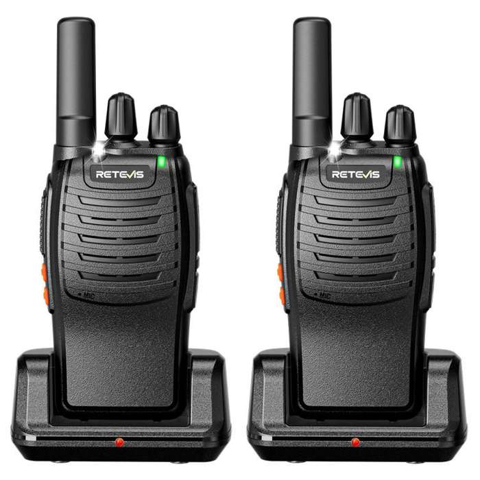 RETEVIS H777 1pair 16 Channels Compact Portable Handheld Walkie Talkie With Charging Base, Style:...