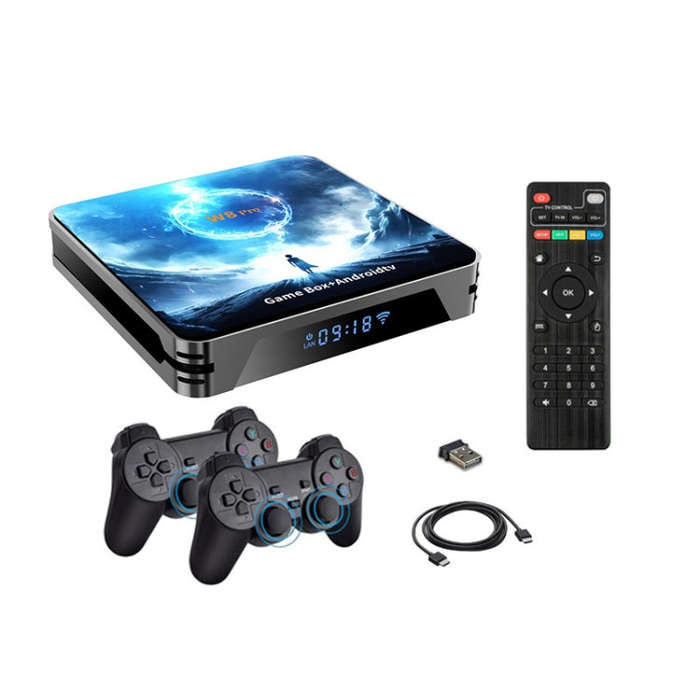 W8PRO 64G Dual System HD Wireless Joystick Retro Gaming Console With 36000+ Games UK Plug