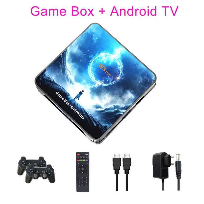 W8PRO 64G Dual System HD Wireless Joystick Retro Gaming Console With 36000+ Games EU Plug