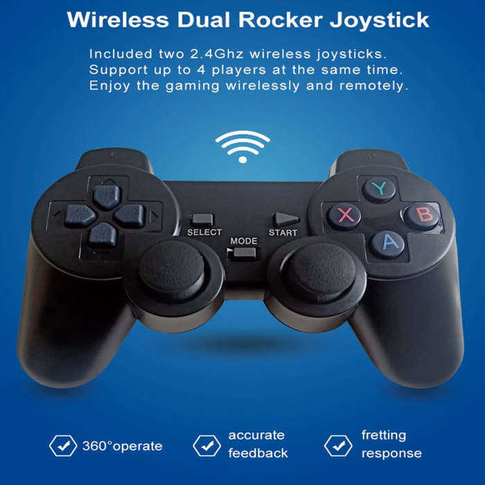 W8PRO 64G Dual System HD Wireless Joystick Retro Gaming Console With 36000+ Games EU Plug