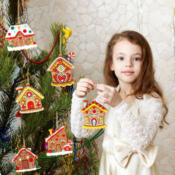 10pcs /Set Elk Snowman Christmas Decorations Pendants PVC Hanging Christmas Tree Ornaments Scene ...