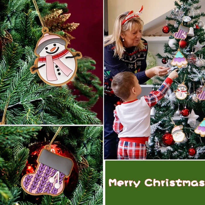 11pcs /Set House Christmas Decorations Pendants PVC Hanging Christmas Tree Ornaments Scene Arrang...