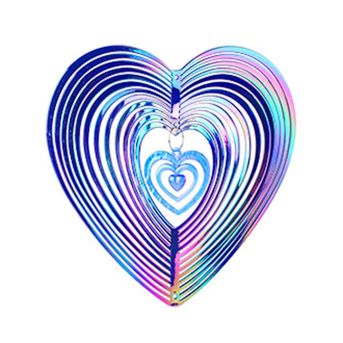 Outdoor Wind Chime Heart Shape Bird Repeller Garden Decoration Bird Catcher(Purple)