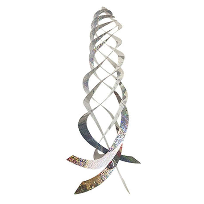 Laser Flash Bird Repellent Orchard Bird Repellent Spiral Reflective Wind Rotor(Silver)