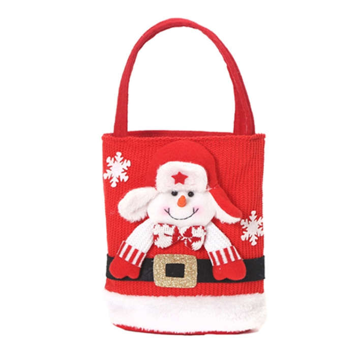 Cute Large Capacity Christmas Decorations Gift Bag Kids Candy Tote Bag(Snowman)