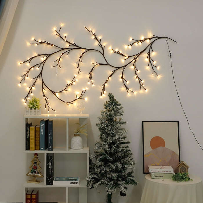 2.3m 144 LEDs Branch Rattan String Lights Wedding Home Decor Garland Lamps, Style: USB Always-on(...