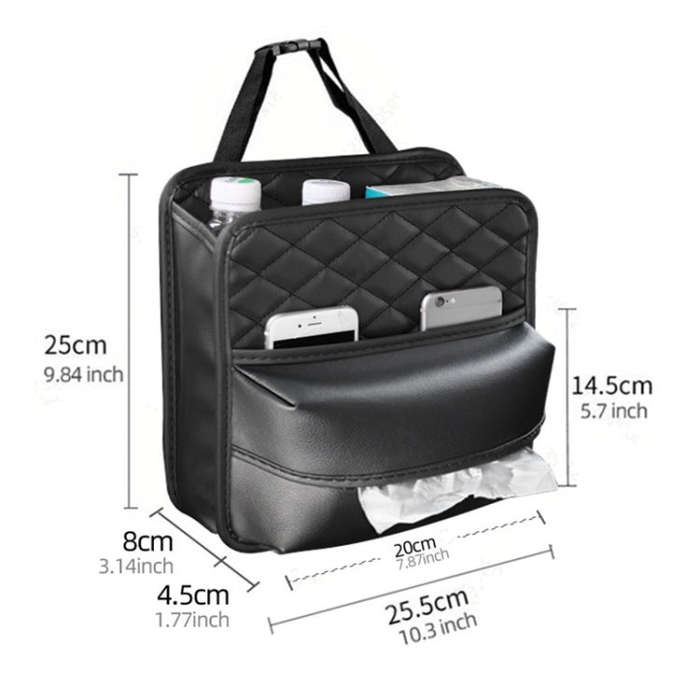 2 In 1 Car Seat Back Storage Hanging Tissue Bag, Style: Standard
