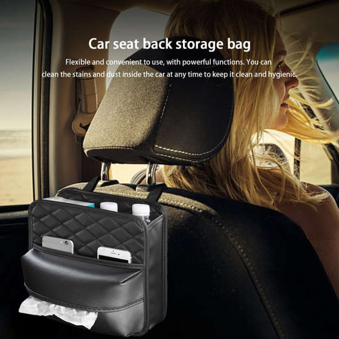 2 In 1 Car Seat Back Storage Hanging Tissue Bag, Style: Standard