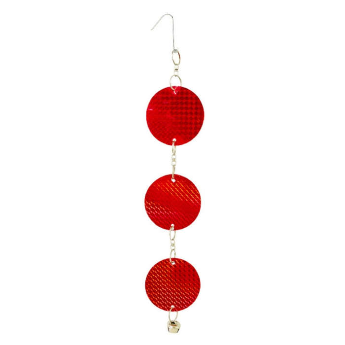 Garden Bird Repellent Decorative Round Hanging Laser Reflective Piece(Red And Silver)
