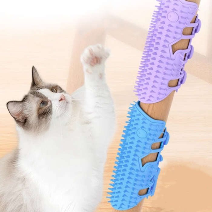 Cats Corner Self-Exciting Scratcher Pet Massage Brush Toys(Blue)