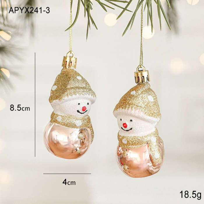2pcs Christmas Decoration Christmas Tree Pendant Hanging Ornament, Style: Round Snowman