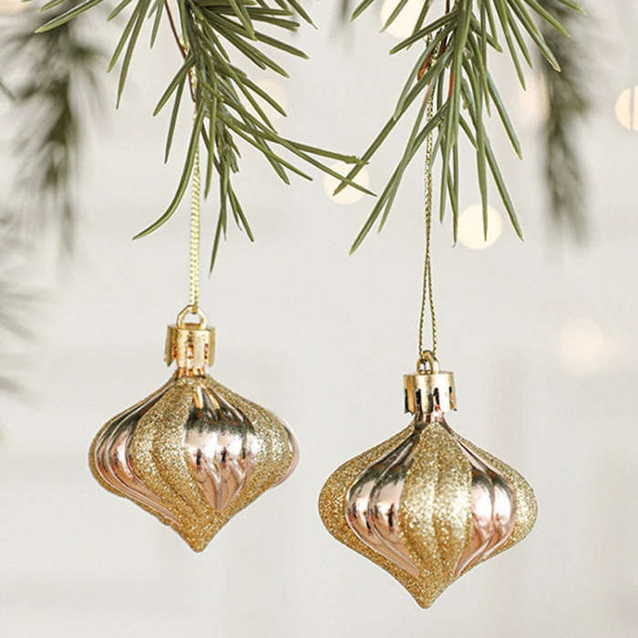 2pcs Christmas Decoration Christmas Tree Pendant Hanging Ornament, Style: Onion Heads