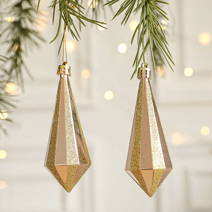 2pcs Christmas Decoration Christmas Tree Pendant Hanging Ornament, Style: Diamond Pendant