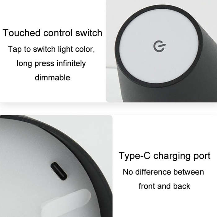 LED Rechargeable Ambient Table Lamp Tri-color Dimmable Wireless Wine Bottle Lamp Bar Light, Size:...