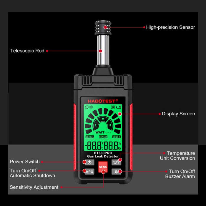 HABOTEST Combustible Gas Methane Leak Detector