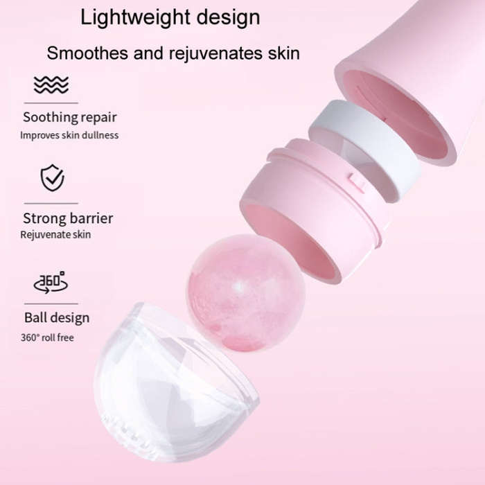Natural Rose Quartz Face Oil Absorbing Roller Volcanic Stone Facial Skin Repair Cleansing Massage...