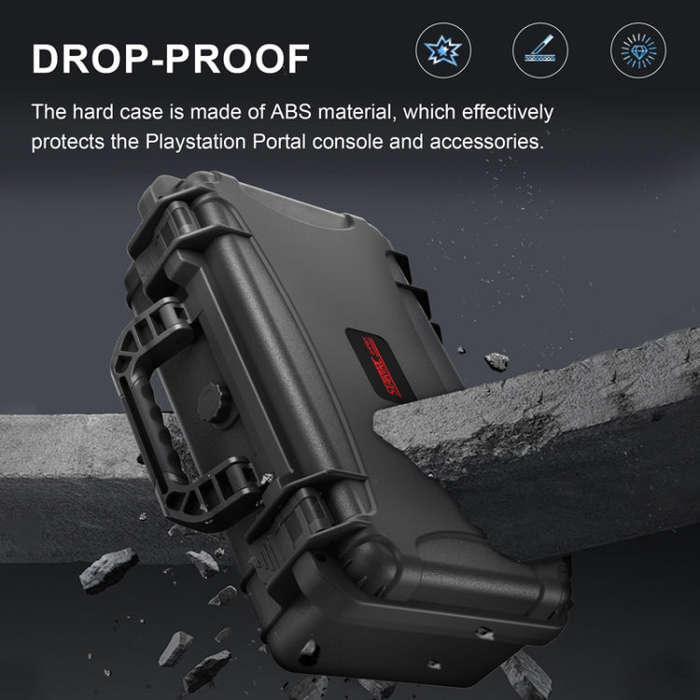 For PlayStation Portal STARTRC GAMES Console Storage Handheld IP67 Waterproof Hard Shell Bag(Black)
