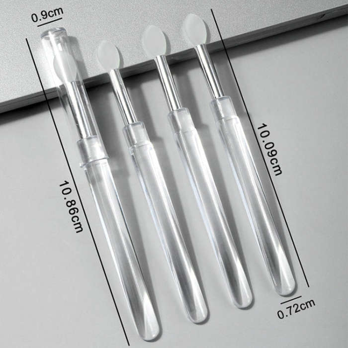 2pcs Nail Art Silicone Applicator Sticks Multi-Purpose Dabbing Powder Glitter Eyeshadow Brush App...