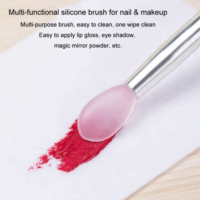 2pcs Nail Art Silicone Applicator Sticks Multi-Purpose Dabbing Powder Glitter Eyeshadow Brush App...