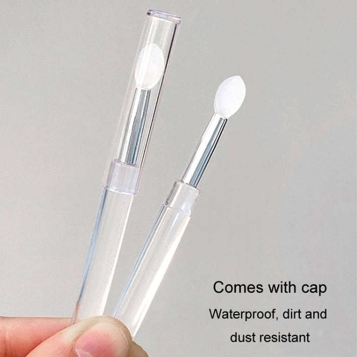 2pcs Nail Art Silicone Applicator Sticks Multi-Purpose Dabbing Powder Glitter Eyeshadow Brush App...