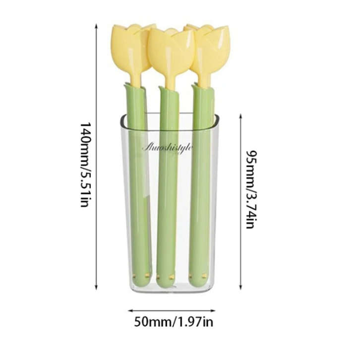 5pcs /Box Tulip Shaped Food Bag Sealing Clip Portable Snack Bread Sealing Clip With Magnetic Stor...