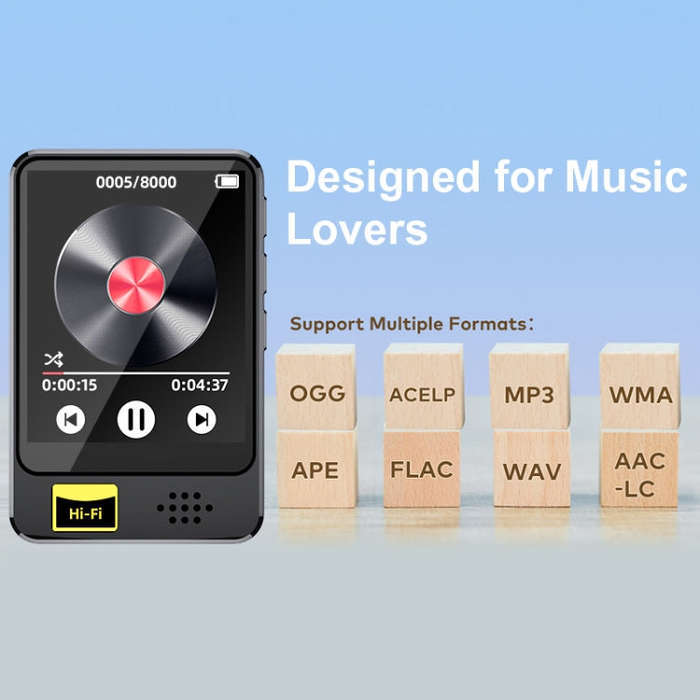 MP3 / MP4 Music Player Bluetooth Radio E-book Playback Walkman, Memory: No TF Card(Black)