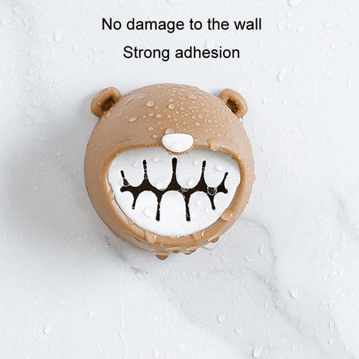 Bear Towel Holder Bathroom Towel Hooks Kitchen Rag Stopper Washcloth Dishcloth Storage(Grey)