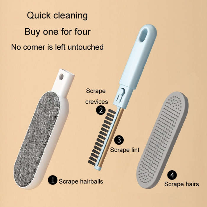4 In 1 Static Hair Remover Brush Multi-functional Lint Clothes Hairball Remover Clean Pet Hair To...