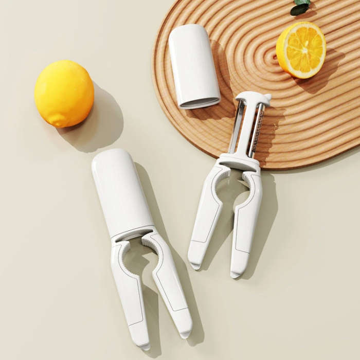 Kitchen Household Stainless Steel Multifunctional Peeler Bottle Opener 2 In 1(White)