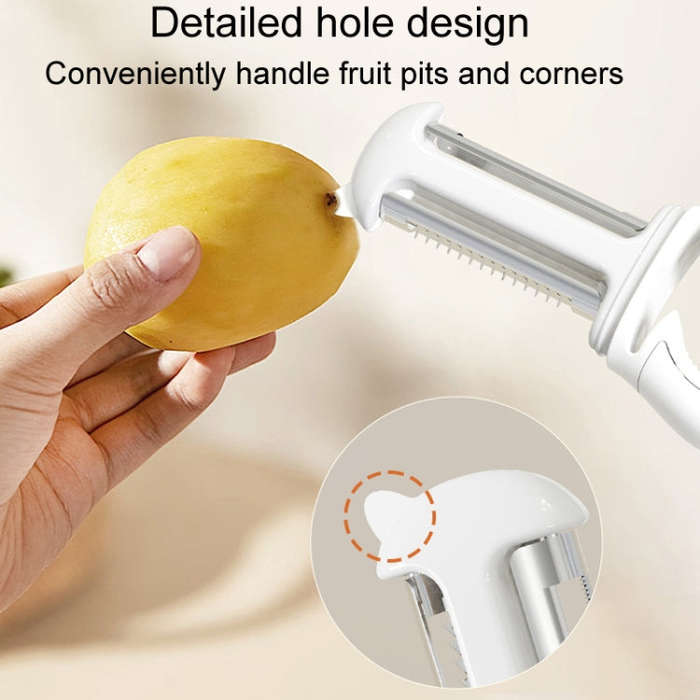 Kitchen Household Stainless Steel Multifunctional Peeler Bottle Opener 2 In 1(White)