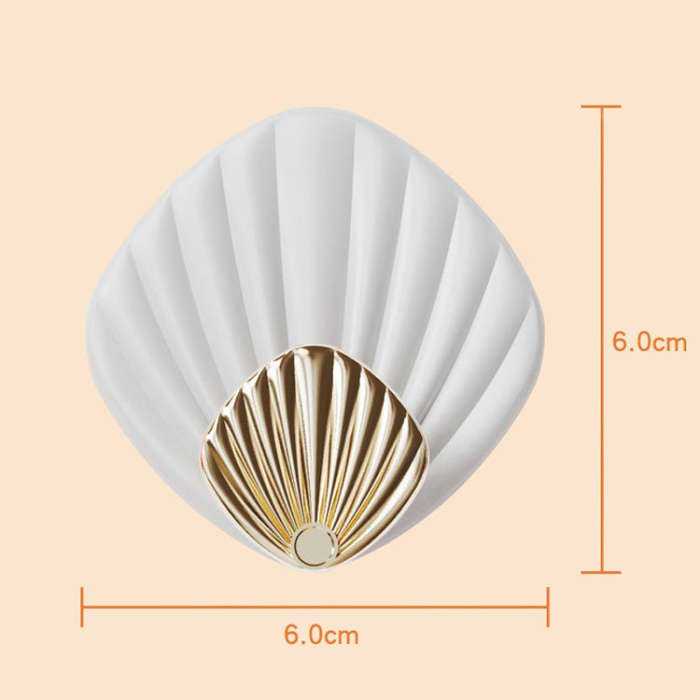 4pcs / Set Household No-Punch Seashell Hooks Bathroom Kitchen Sticky Hooks(Mixed Color)