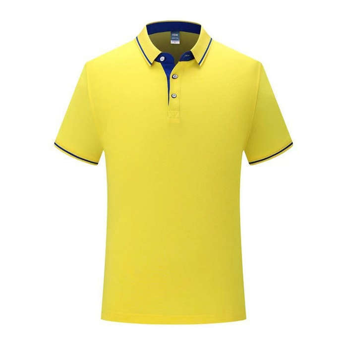 Thin Lapel Short-Sleeved POLO Shirts Group Workwear Advertising Shirts, Size: XXXL(Yellow)