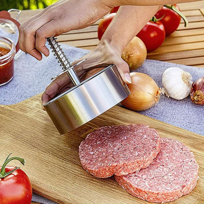 14cm Large 304 Stainless Steel Burger Press Kitchen Meatloaf Mold