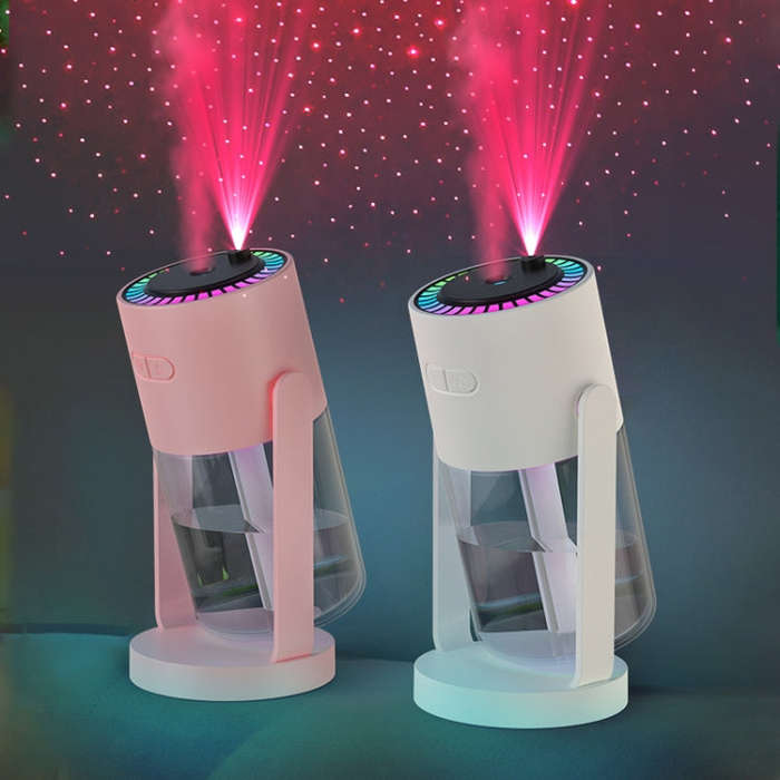 280ml Star Projection Light Humidifier USB Car Diffuser Humidifier Household Hydrating Atomizer, ...