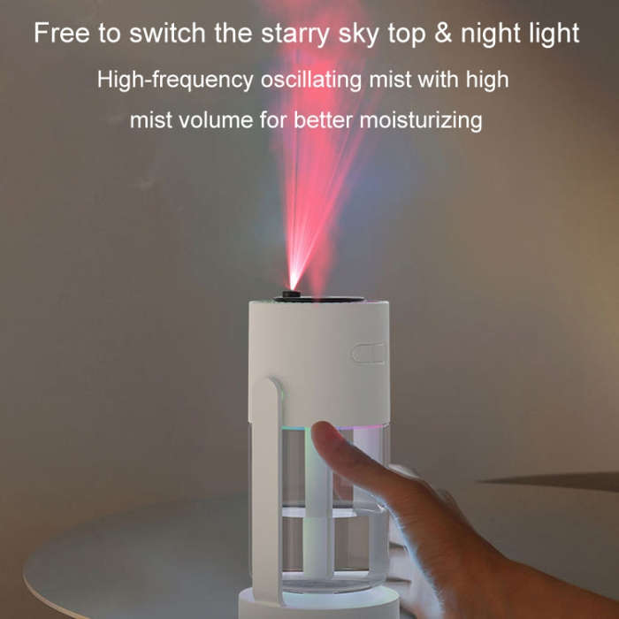 280ml Star Projection Light Humidifier USB Car Diffuser Humidifier Household Hydrating Atomizer, ...