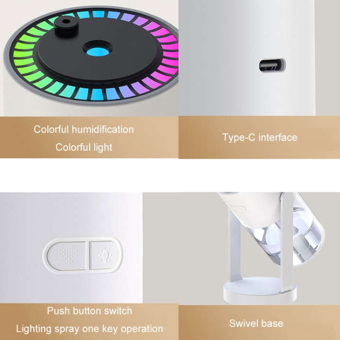 280ml Star Projection Light Humidifier USB Car Diffuser Humidifier Household Hydrating Atomizer, ...