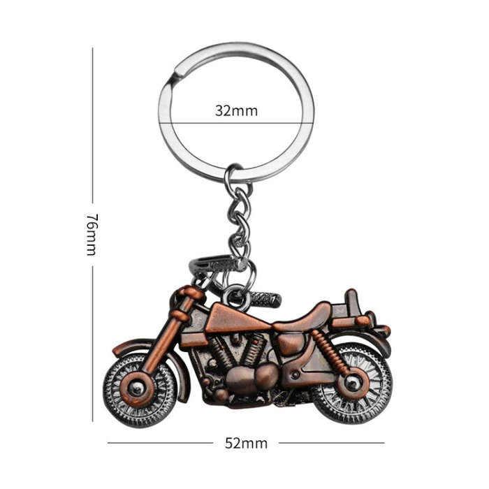 Simulation Cool Motorcycle Keychain Metal Decoration Pendant, Style: X-1425 Red Antique
