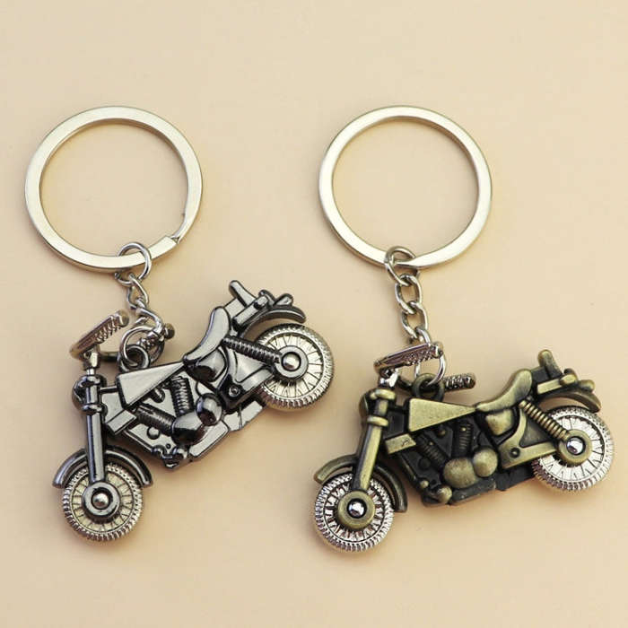 Simulation Cool Motorcycle Keychain Metal Decoration Pendant, Style: X-224 Black