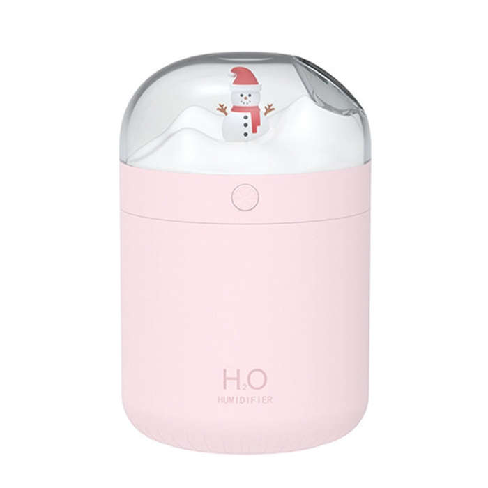 500ml Snowman Humidifier USB Desktop Large Capacity Colorful Ambient Light Air Humidifier(Pink)