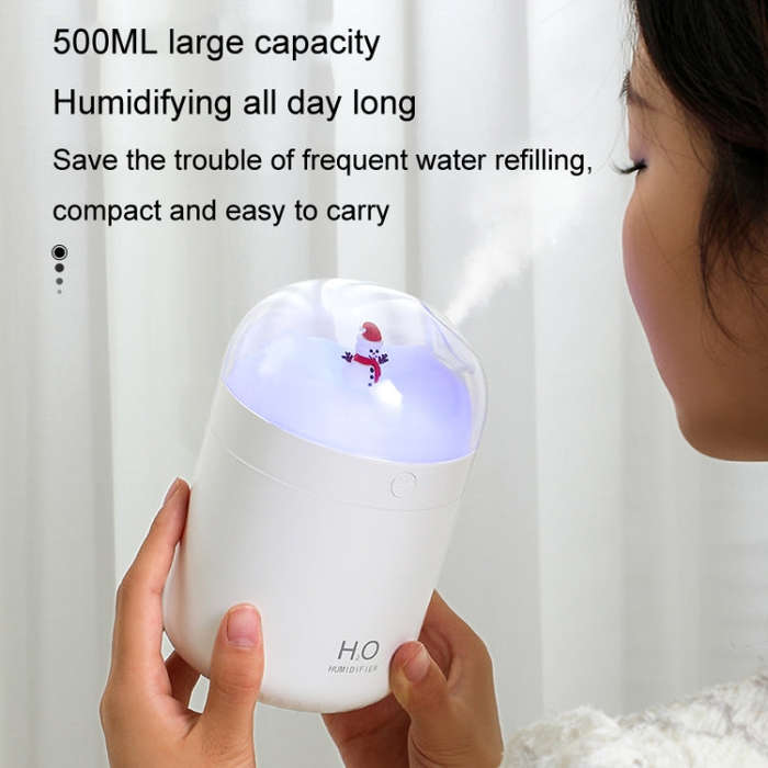 500ml Snowman Humidifier USB Desktop Large Capacity Colorful Ambient Light Air Humidifier(Pink)