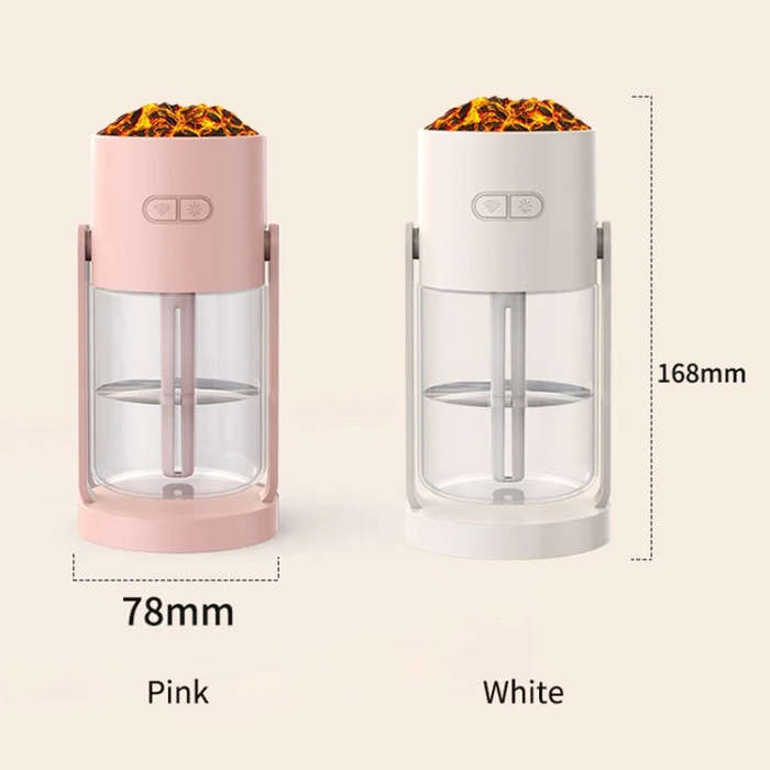 280ml Volcano Cup Rotating Air Humidifier Mini Colorful Ambient Light Car Aroma Diffuser(White)