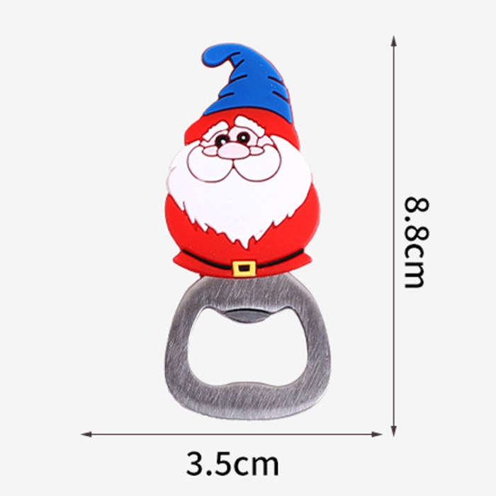 Magnetic Cute Cartoon Stainless Steel Bottle Opener Refrigerator Sticker Decoration, Style: Chris...
