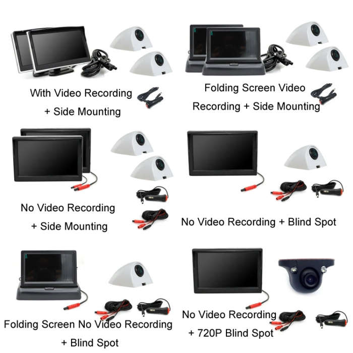 5 Inch AHD Video Monitor Car Reversing High-Definition Camera, Specification: With Video Recordin...
