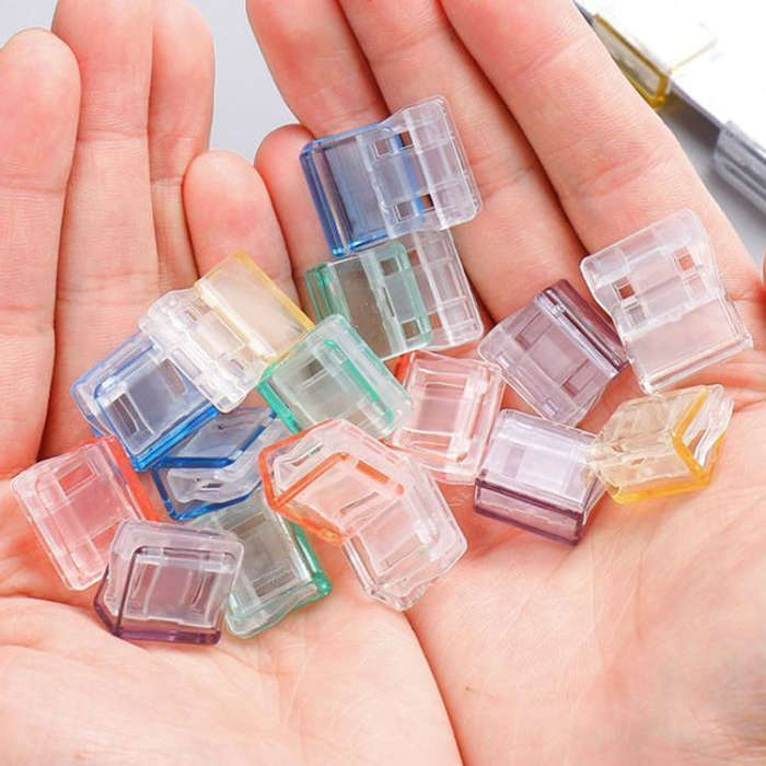 30pcs Anti-Roll Retainer Push-Pull Clip A4 Paper Loose-leaf Clip(Random Color)