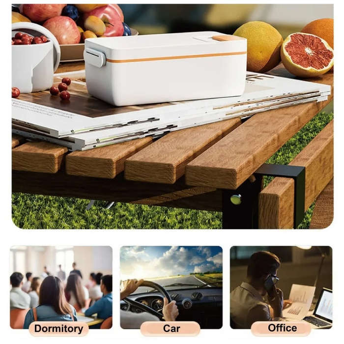 1000ml Wireless Heating Lunch Box USB Rechargeable Bento Box English Version(Purple)