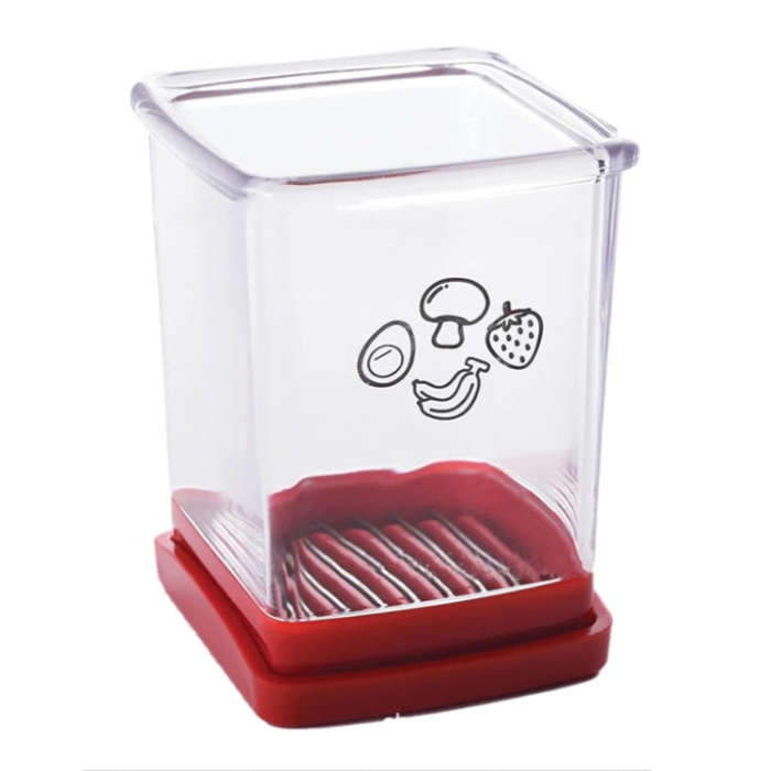 Multifunctional Household Kitchen Fruit And Vegetable Slicer With Push Plate(Red)