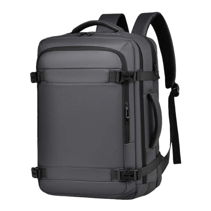 WEIXIER B726 Simple Expandable Double-Shoulder Backpack Large Capacity Business Casual Bag(Gray)